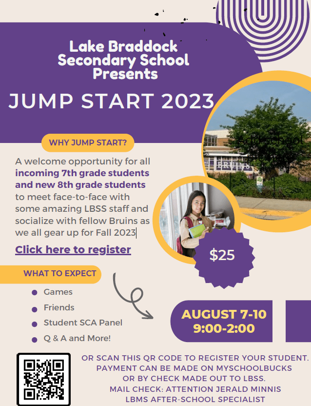 Middle School Jump Start Program Lake Braddock Secondary School